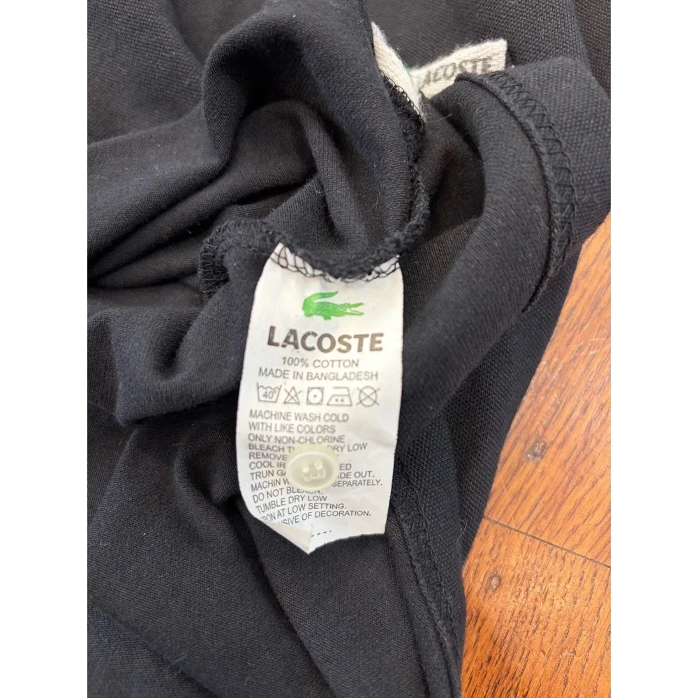 Lacoste Girls XL Black Cotton Pique Polo Dress NWT Preppy Tenniscore
